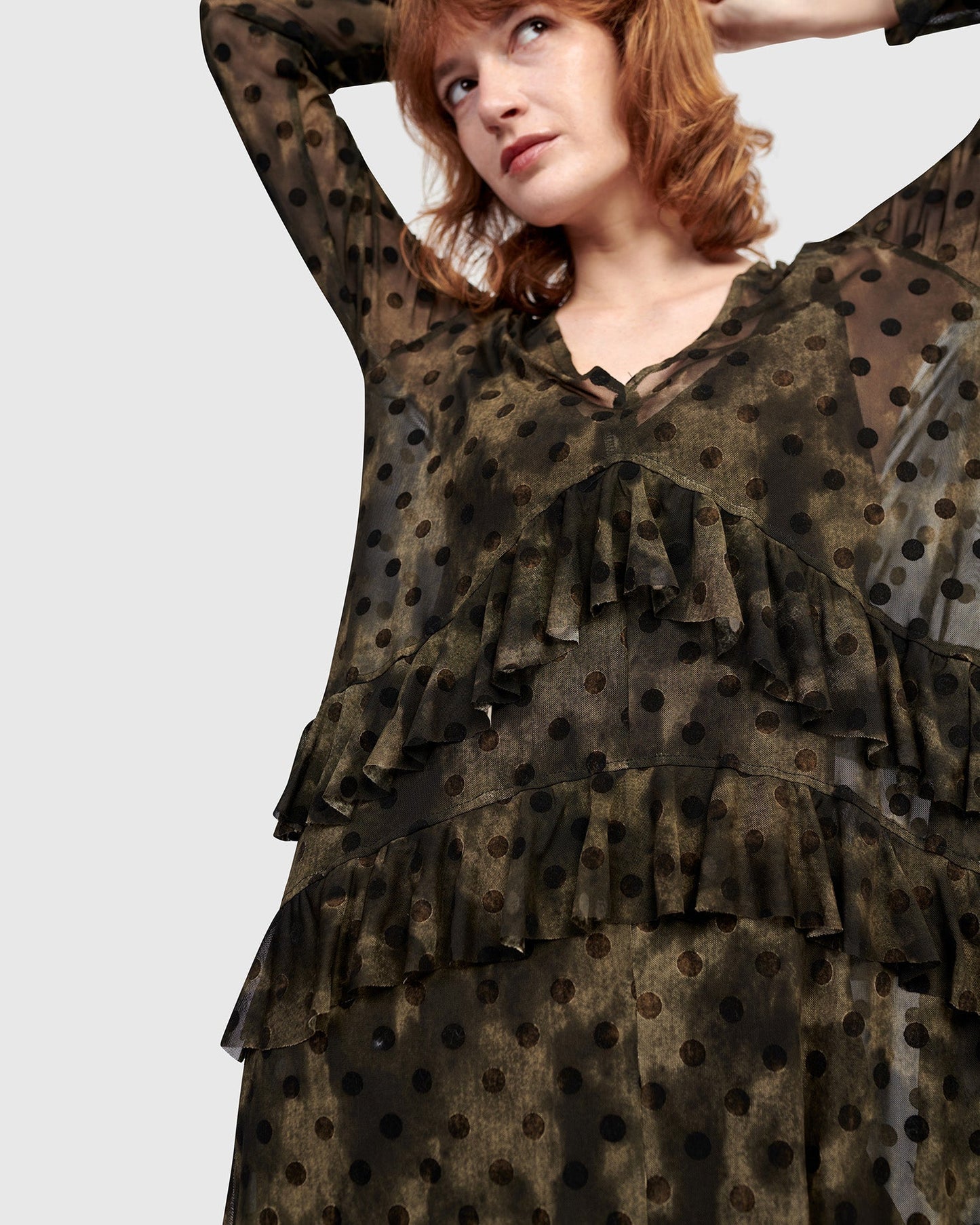 Urban Sprig Mesh Dress, Antique