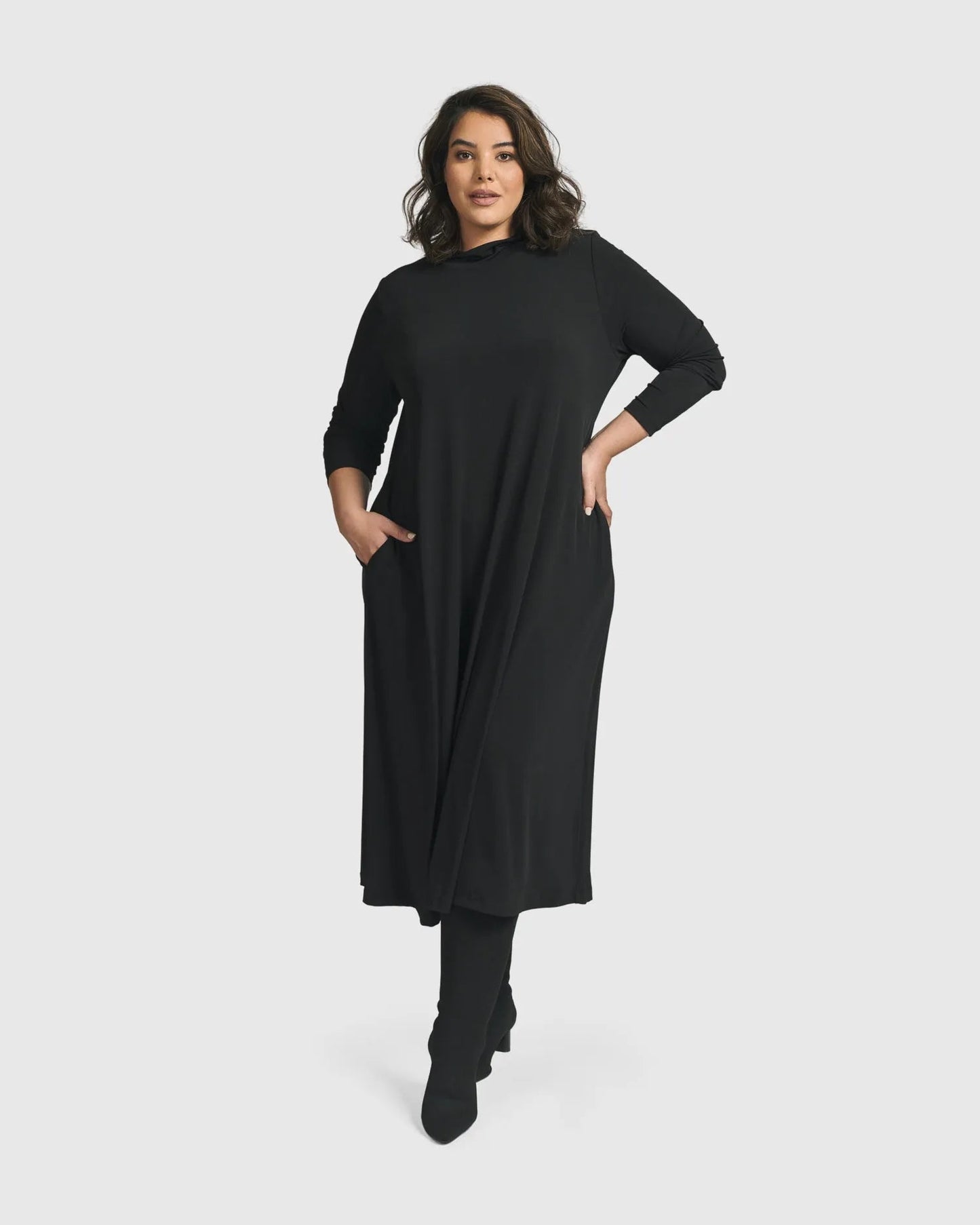 Essential A Line Dress, Black