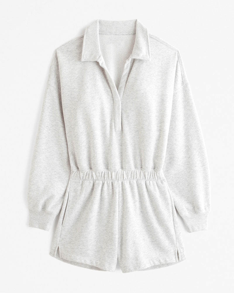 Long-Sleeve Polo Fleece Romper(BUY 2 FREE SHIPPING)