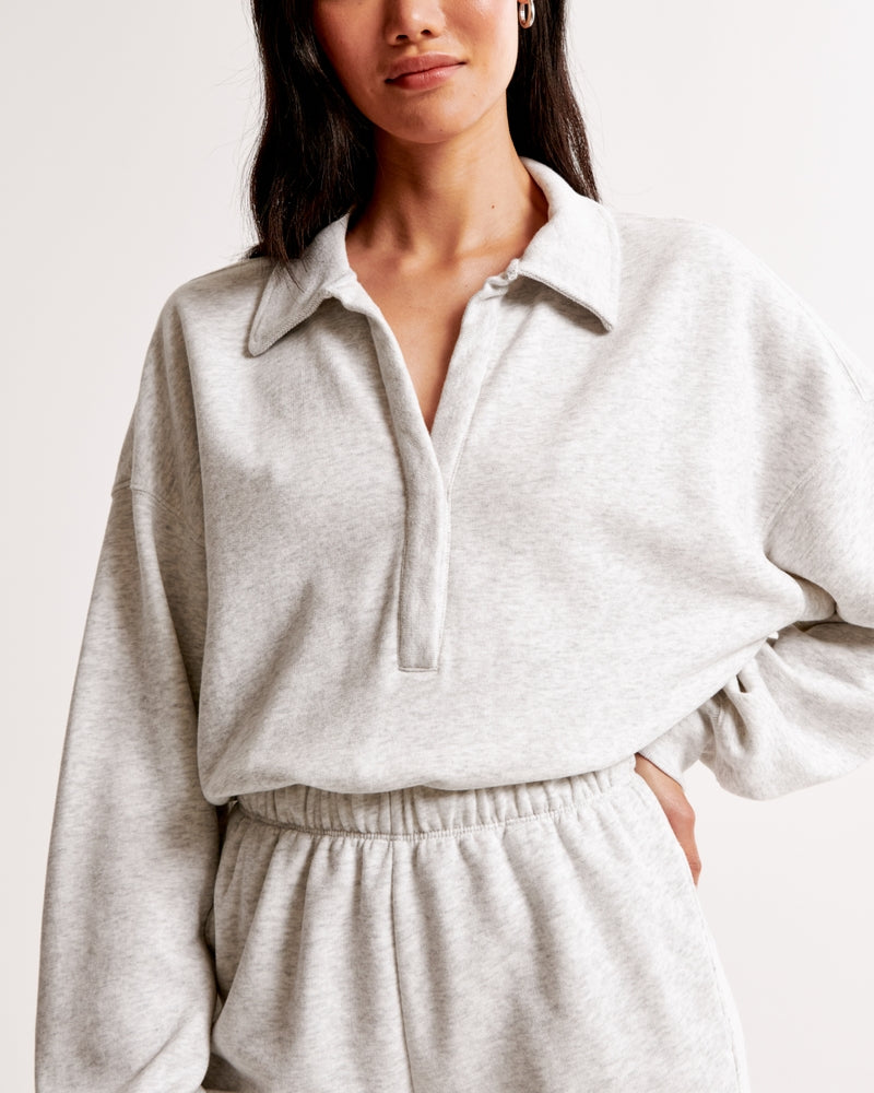Long-Sleeve Polo Fleece Romper(BUY 2 FREE SHIPPING)