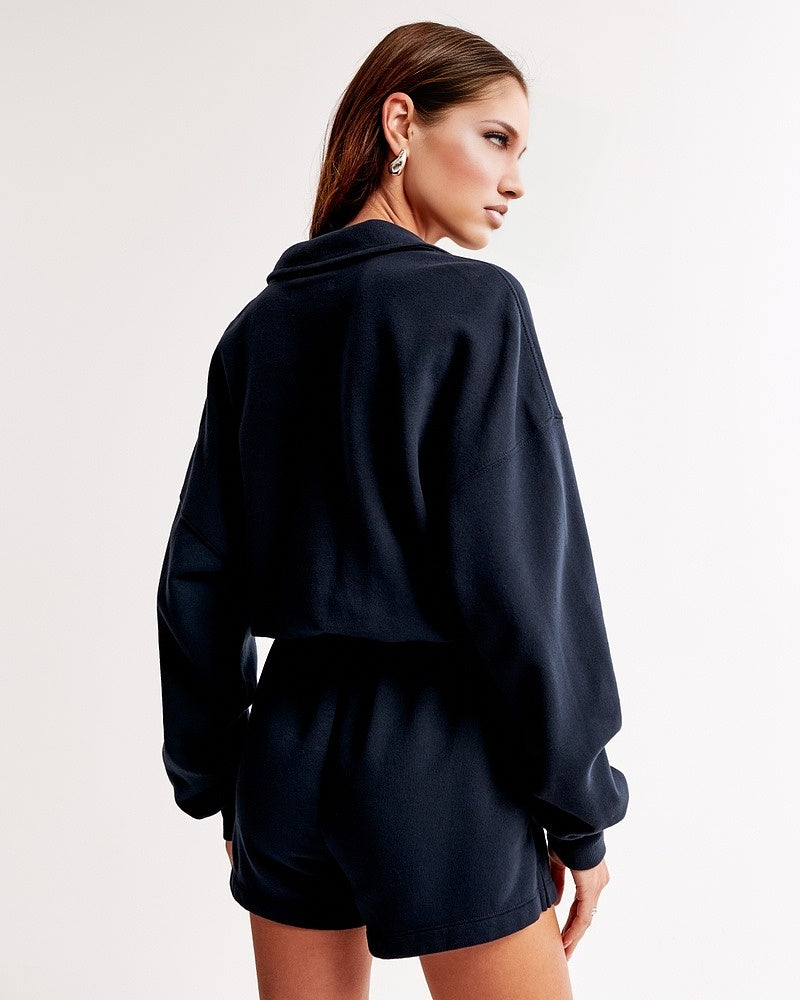 Long-Sleeve Polo Fleece Romper(BUY 2 FREE SHIPPING)