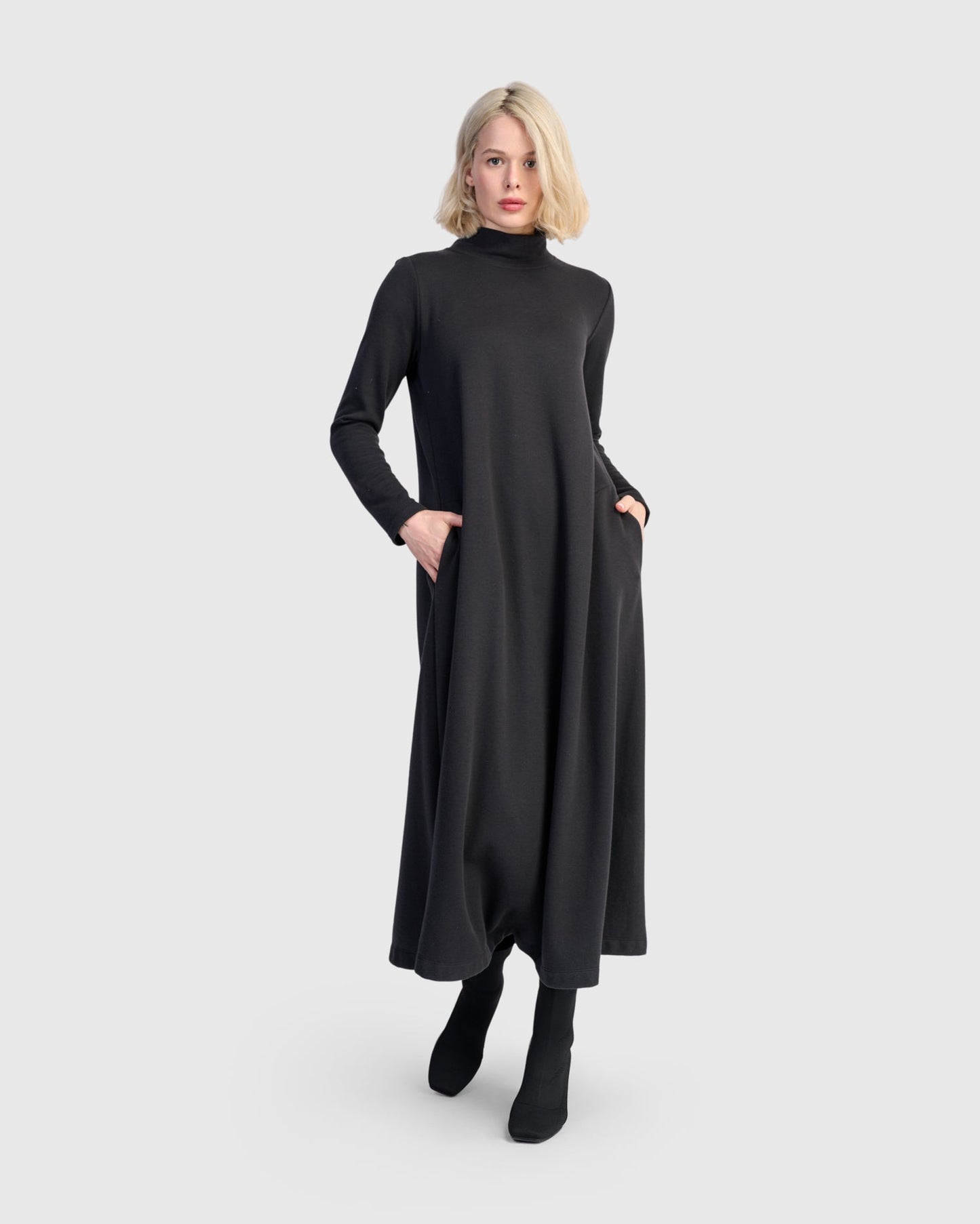 Urban Cloud A-line Dress, Black