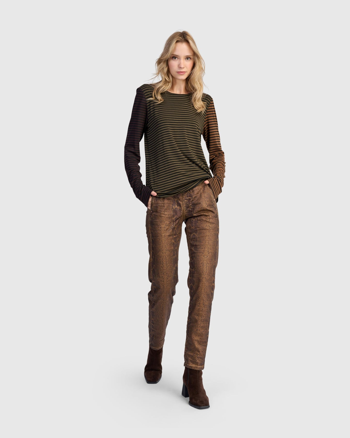 Urban Layering Hip Tee, Stripes