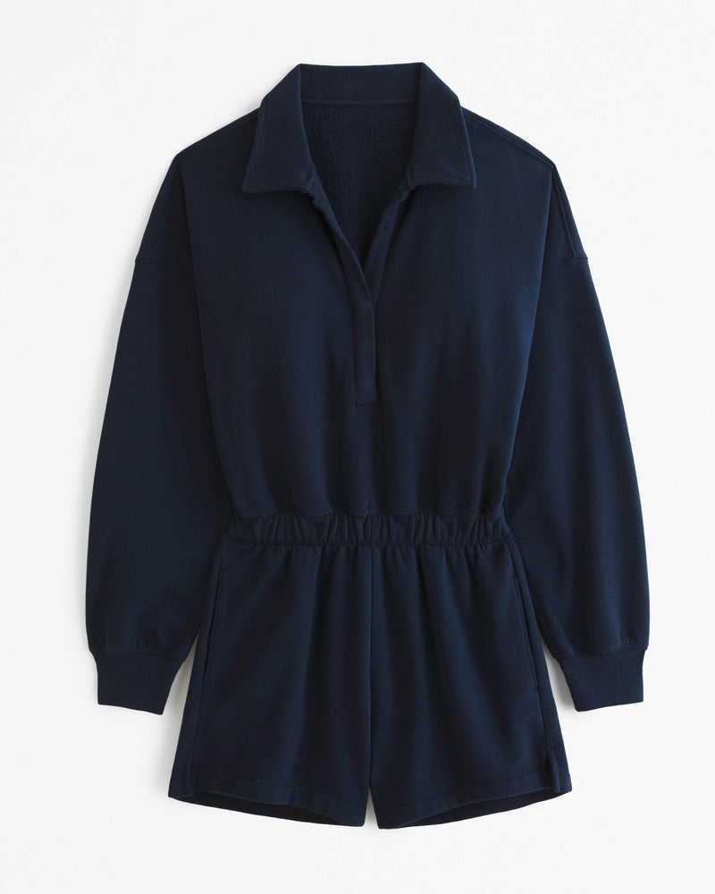 Long-Sleeve Polo Fleece Romper(BUY 2 FREE SHIPPING)